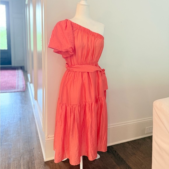 Current Air One Shoulder Midi Dress size S Orange creamsicle color - Picture 6 of 14